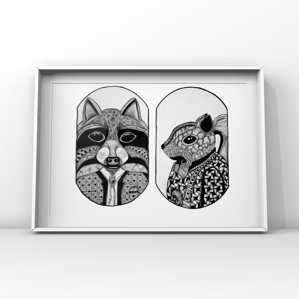 Raccoon & Squirrel; True Tailed Detectives